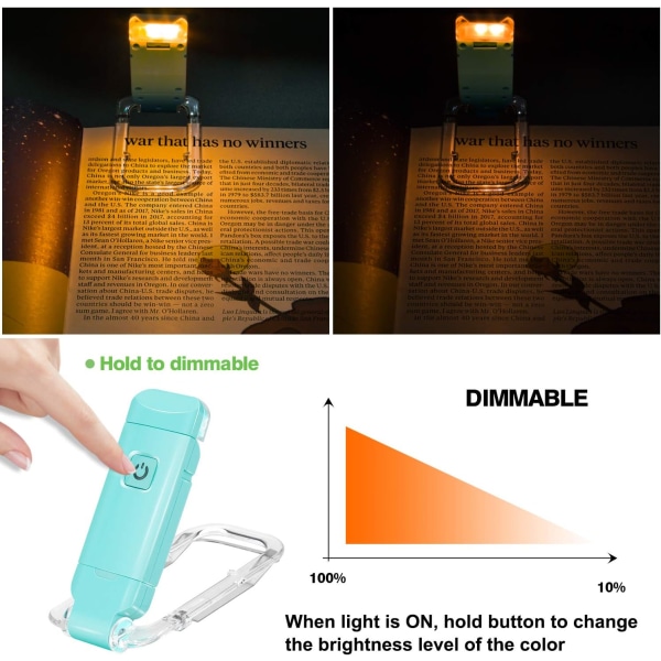 LED Clip Läslampa, Läslampa för böcker i sängen, Eye-Frie