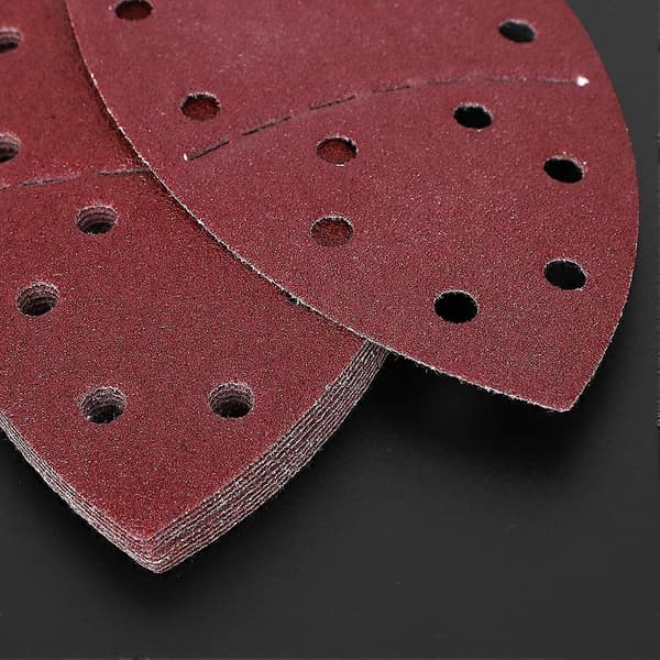 60 stk. museslipepapir, separat håndflate-slipepapir, slipeark 140x140x100mm, 11 hull, 60 korning