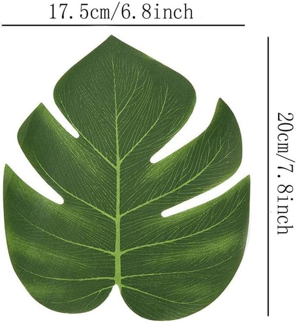 24 Pakk Kunstige Tropiske Blad for Hawaiiansk Fest (Luau) 8 Tommer