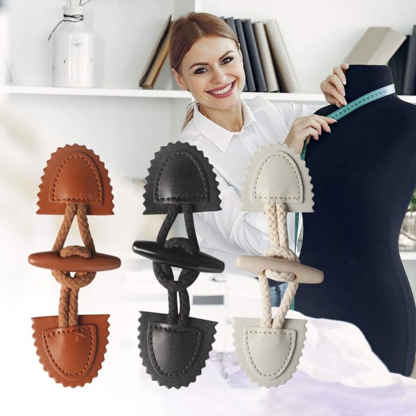 Jakke udskiftningsknapper, Hornknapper, 10 par syknapper
