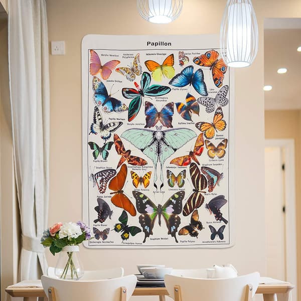130x150cm Bohemian Butterflies Mandala Seinävaate Tapetti