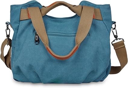 (blå) Kvinnor Canvas Handväska Axelväska Crossbody Väska Handväska Crossbody Väskor Axelväskor