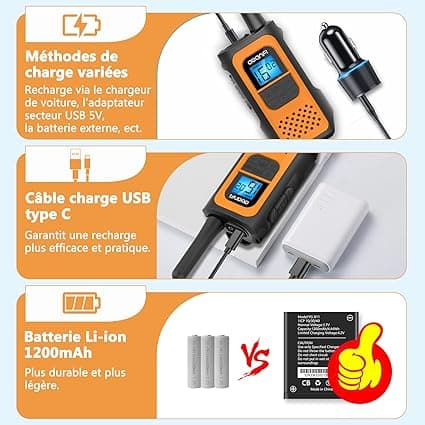 Genopladelige Walkie Talkies til Børn og Voksne, 2 stk., Lang Rækkevidde