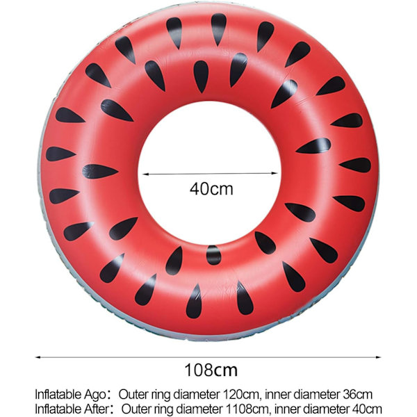 Vannmelonbøye, Svømme Ring Sommerbøye Vannleketøy Bøye Svømming