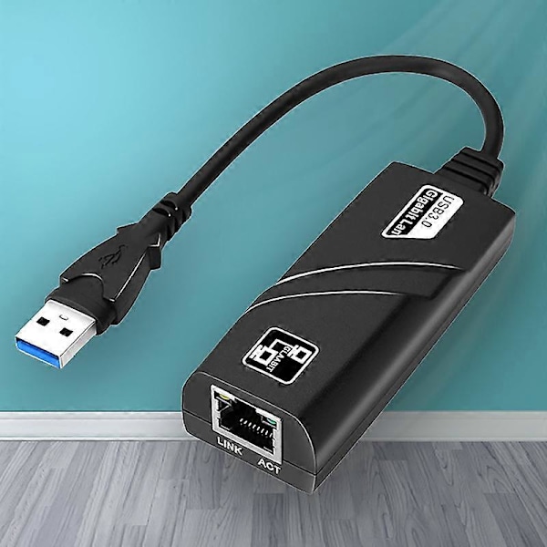 Kablet Nettverkskort Høyhastighets Stabil Utgang Plug Play USB 3.0 USB C til RJ45 100/1000Mbps Eksternt WiFi Nettverkskort for Stasjonær PC A