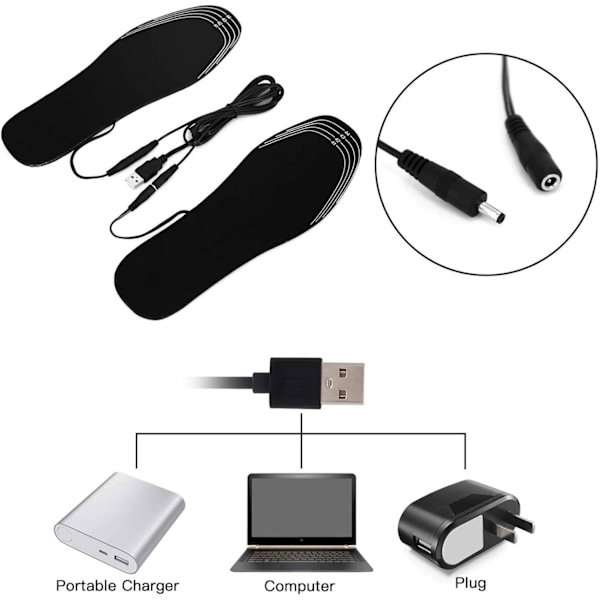 ##/Lämmitettävät pohjalliset, USB-lämmitteiset kengät ulkoilmakäyttöön (koko##/