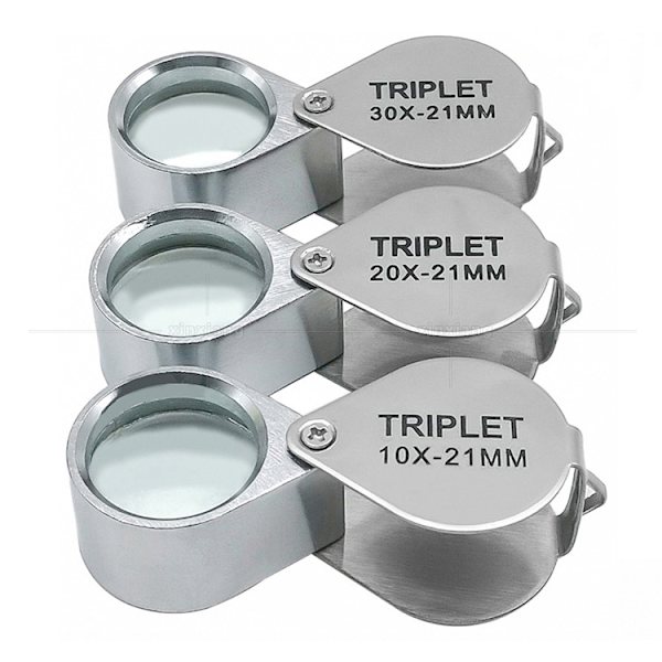 ##/3 stk. Oplyste Smykke Loop Forstørrelsesglas 10X 20X 30X Lupe Juveler##/