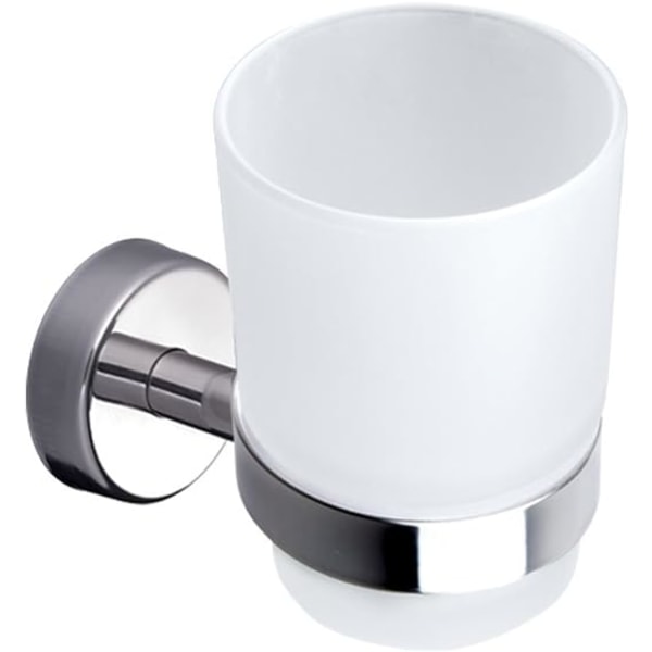 Wall mounted toothbrush holder, Frosted glass roller stainless s