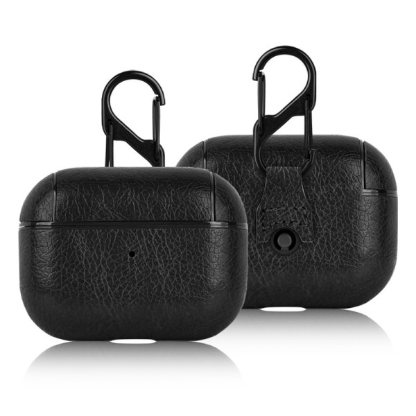 Svart läderfodral för AirPods 3 (2021), Premium äkta läder