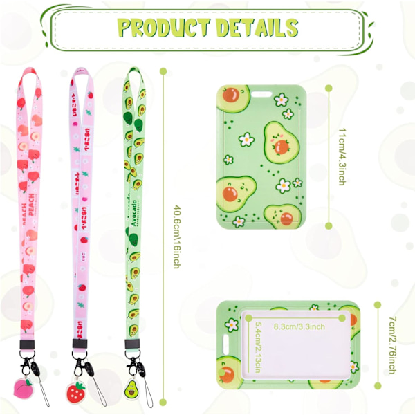 3 stk. Frugt-Snore med Badgeholder, Hals Snore Badge Hol