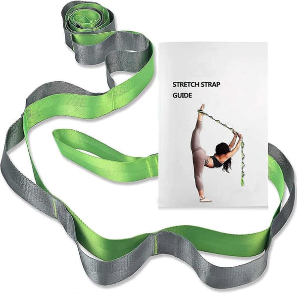 Yogarem, yogabälte, hemmaträning, daglig stretching green