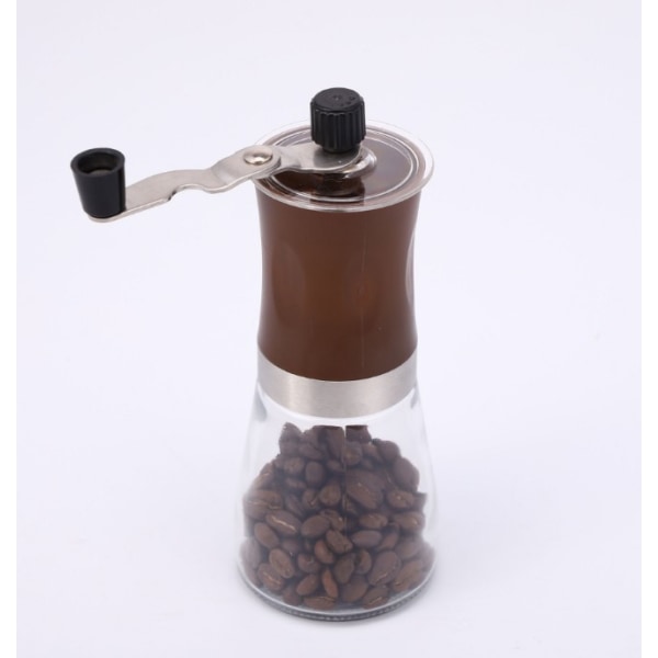 Håndkvern for kaffe, rustfritt stål, sølv/transparent