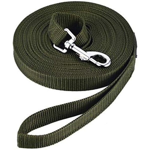 Dog Training Leash (10m Green) Long Hands Free Nylon Strap for D