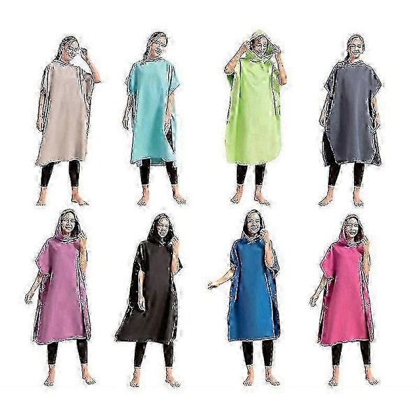 Hurtigtørrende strandkappe, mikrofiber, vandabsorberende, badehåndklæde, badekåbe, omklædningskåbe