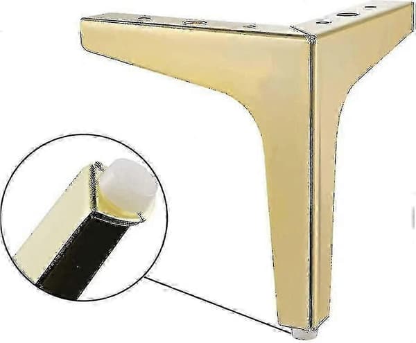 4 Pack Möbelben, Metallben för Möbel, Ersättningsben för Skåp, Soffa, Stol, Kaffebord (guld, 10cm)