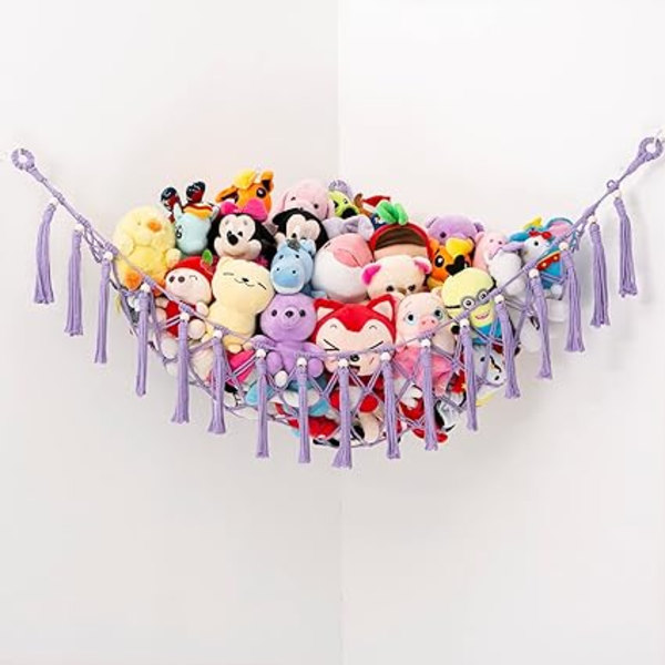 Plush Leksakshängmatta (Lila) - Fransad Spets Leksakshängmatta med