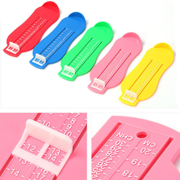 ##/5PCS Pedometer Adult and Children - Shoe Size Measure Foot Measuring Device to Determine Shoe Size 2 to 30(Red/Green/Blue/Yellow/Pink)##/