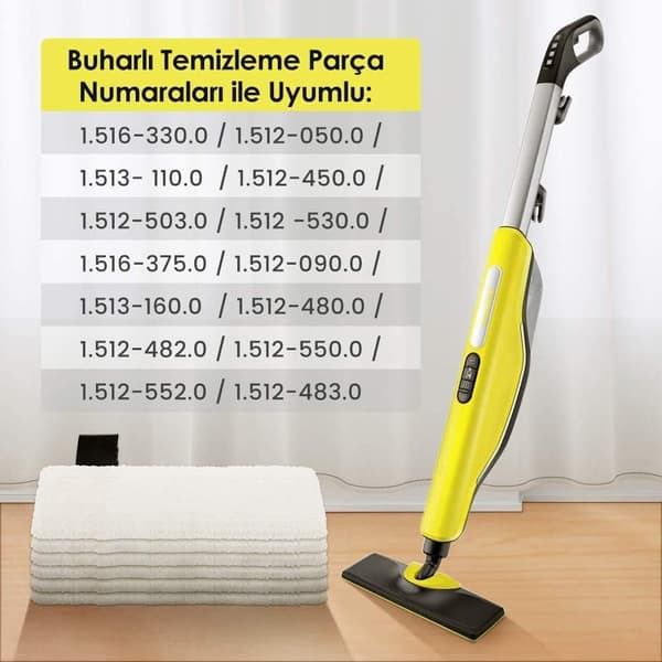 Sett med 8 mikrofiberkluter kompatible med Karcher EasyFix SC2, S