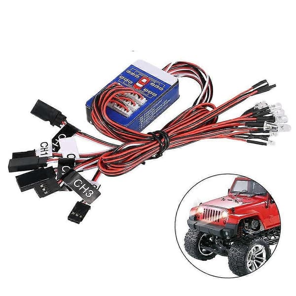 12 LED Lys Kit Styretøj Bremse Simulering Flash Lys til 1/10 Yokomo Tamiya HSP HPI RC Bil