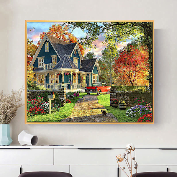 ##/Maleri DIY 5D Diamantmaleri Sæt Landskab Maleri Landdistrikt##/