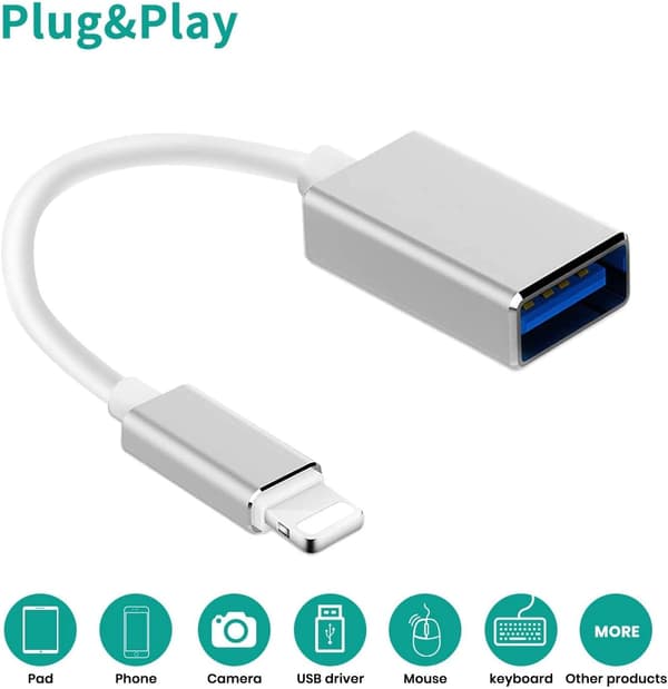 USB OTG -latauskaapeli iPhonelle, iPadille ja iOS 15:lle, pianomikrofoni A