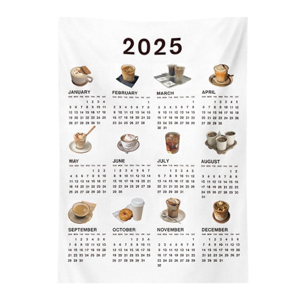 2025 Veggkalender Lettlest Trykk Veggdekorasjon Vaskbar Hjemmekontor Dekor Påminnelse for Viktige Datoer Rektangulær Rivsikker Tapet Kontor G