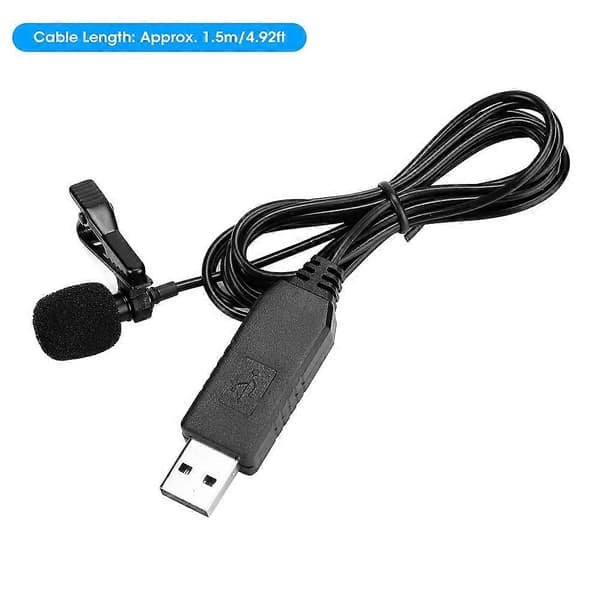 USB-plugg Mini Krageklips Kondensatormikrofon for Datamaskininnspilling Direkte Sending