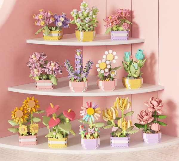 ##/1 st Mini-klossar Blombukett Byggset Julgåvor Blommor##/