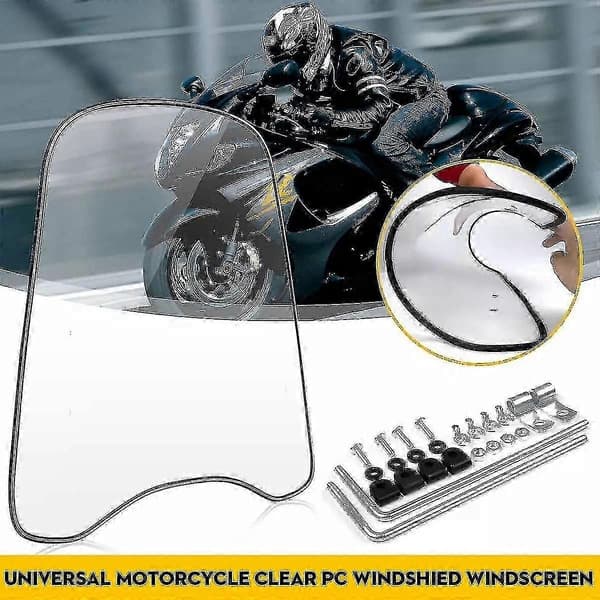 2mm Tjock Universell Motorcykel Vindruta Vindskydd Klar Deflektor Vindskydd Klar