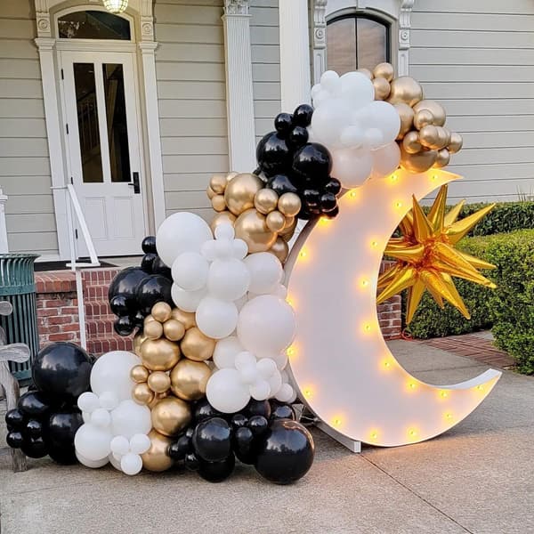 Chrome Guld Balloner 82 stk. Metallisk Guld Ballon Garland Bue Sæt