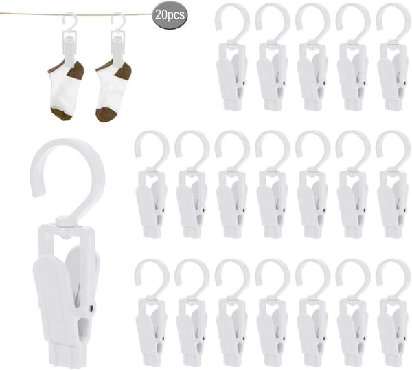 20 Stykker Store Klesklyper, Vindskjerm Klips, Plast Nål, Kan Ro