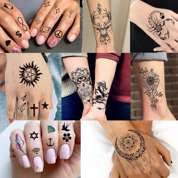 Kymmenen arkkia väliaikaisia tatuointeja naiset miehet tatuoinnit lapset aikuiset