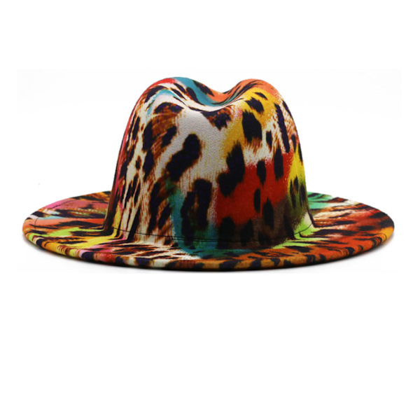 ##/Färgglad leopard vintage topphatt##/
