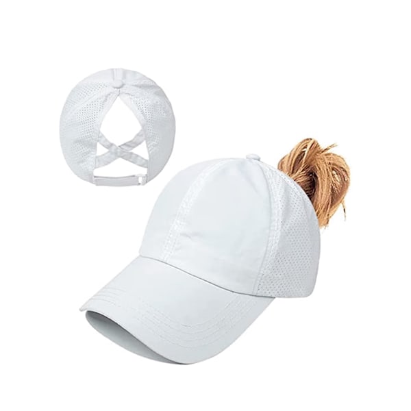 Ponytail Baseball Cap, Letvægts Justerbar Hurtigtørrende Åndbar