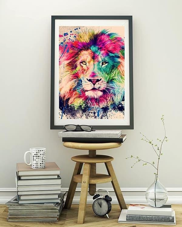 Lion 5D Diamantmalerisett (30x40cm), Tilpasset Dyr for Barn