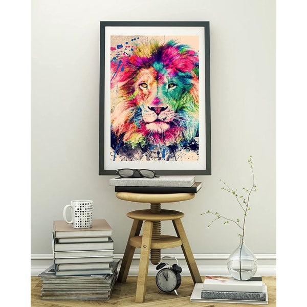 Lion 5d Diamond Painting Kit (30x40cm), tilpasset dyr til børn,