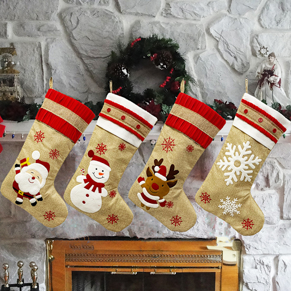 ##/Stycke Personliga Linne Julklappsstrumpor, Hängande Julstrumpor##/