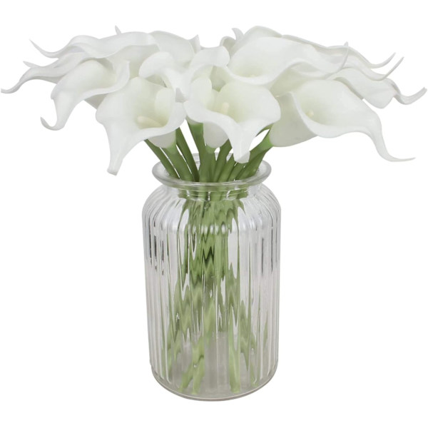 24 stk. Kunstige Latex Calla Liljer, Realistiske Enkeltstammede Blomster