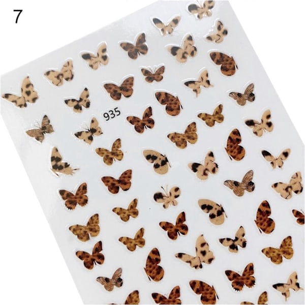 Nagelsticker Levande 3D-effekter Ultratunna Populära Leopard Sliders Konstdekorationer Djurmönster för Manikyr 7