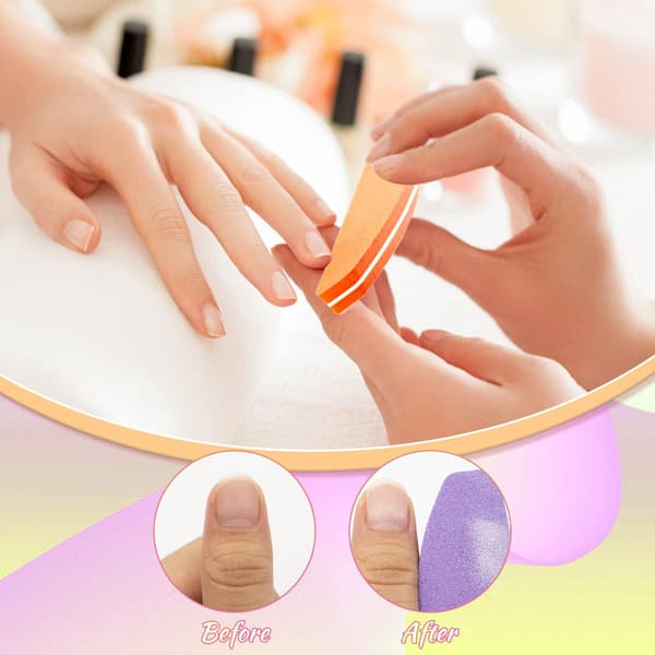 20-pack Akrylgel Nagelfilblock, Halvmåne Nagelfilar och