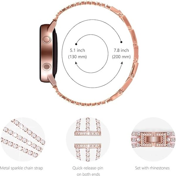 Kompatibel med Samsung Galaxy Watch 4 rem 40mm 44mm, 20mm rem