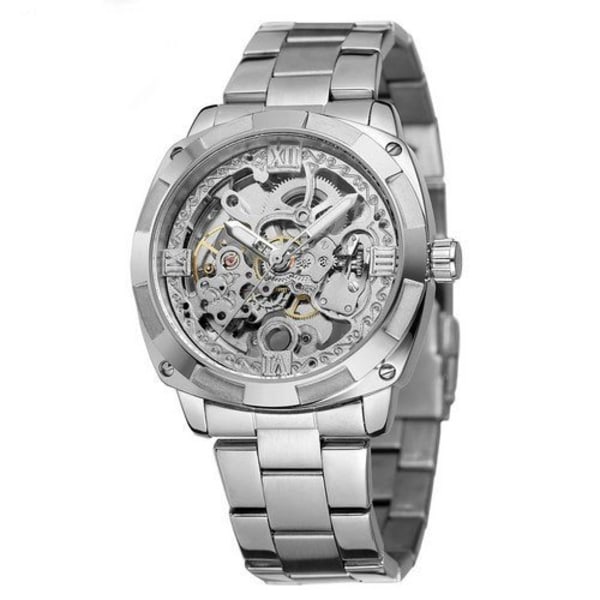 ##/Herrar Automatisk Självdragande Mekanisk Armbandsur med Rostfritt Stål Armband##/