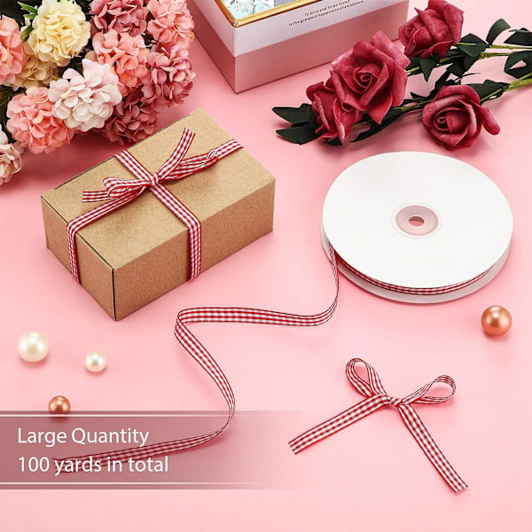 100 Yards Gingham Band 3/8 Tum Bred Craft Band Rutiga Craft