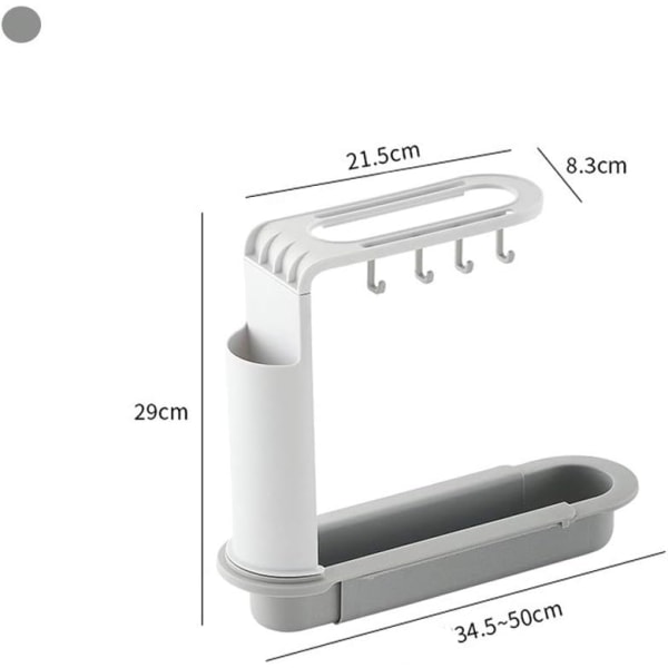 (Grå) Teleskopisk Vaskestativ, Justerbar Oppvaskstativ, Kitch