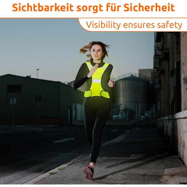 1x Refleks Løbevest Høj Synlighedsvest Børn Kvinder Beskyttelse