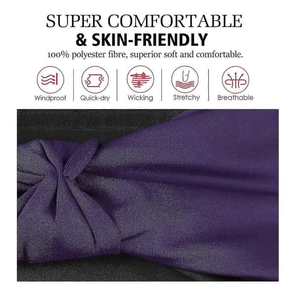 Dame Hårbånd, Multifunktionelt Hårbånd Hårbånd Hårbånd Multi-styl Black with Purple