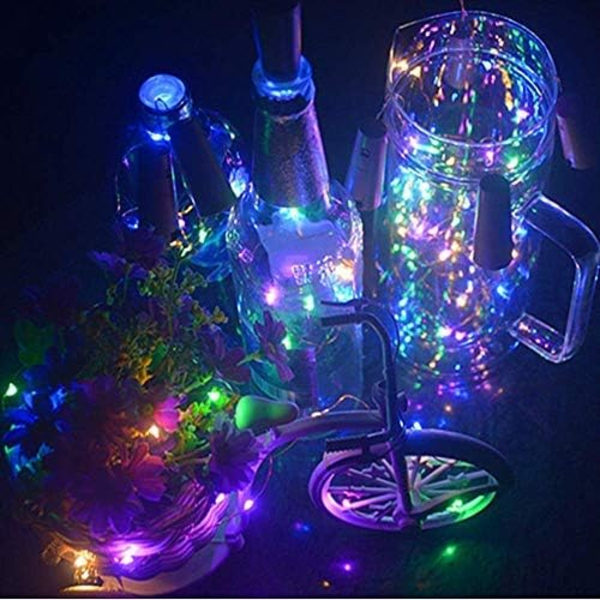 Vinflaskelampor med Kork, 8-pack Batteridrivna LED-Korkformade
