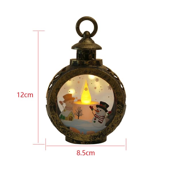 ##/Julrund LED-handlampa - Antik Gyllene Snögubbe, Jul##/