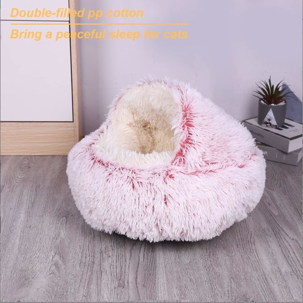 1 Stycke (Rosa, 50cm) Grottbädd för Hundar och Katter, Anti-Stress Liten