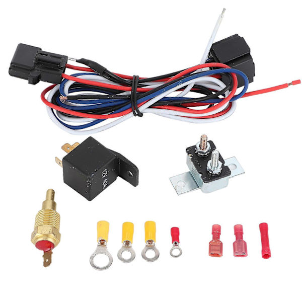 Radiator Kylfläkt Relä Kit Termostat Temperatur Switch Bilmonteringstillbehör
